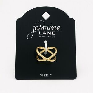 Jasmine Lane Gold Crisscross X-Band Ring Size 7 NWT
